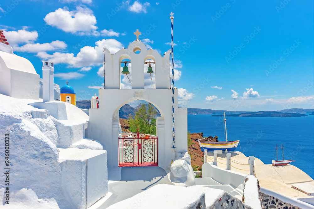 Architecture on the island of Santorini, Greece, Europe - obrazy, fototapety, plakaty 