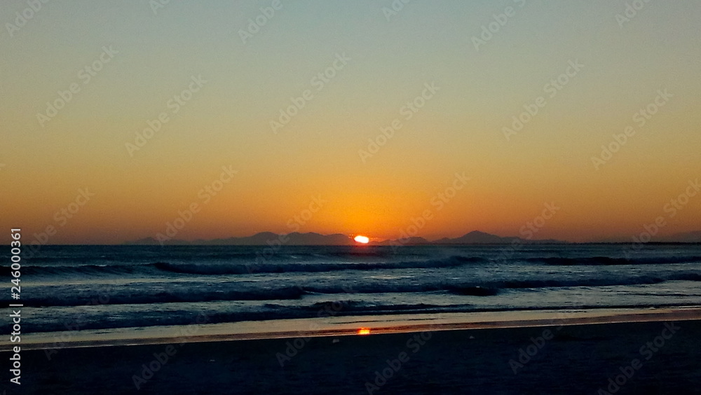 Beach sunset sea 