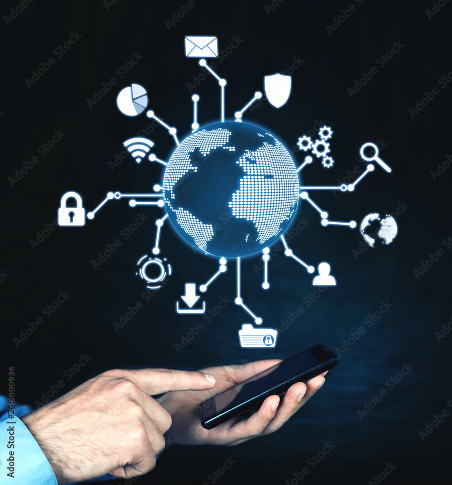 Global network connection. Modern world technology Global network connection. Modern world technology