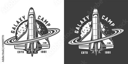 Vintage monochrome space badge