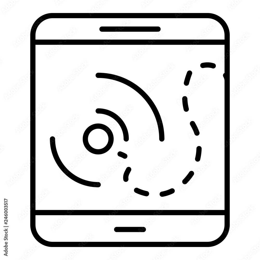 Tablet drone route icon. Outline tablet drone route vector icon for web design isolated on white background Tablet drone route icon. Outline tablet drone route vector icon for web design isolated on white background