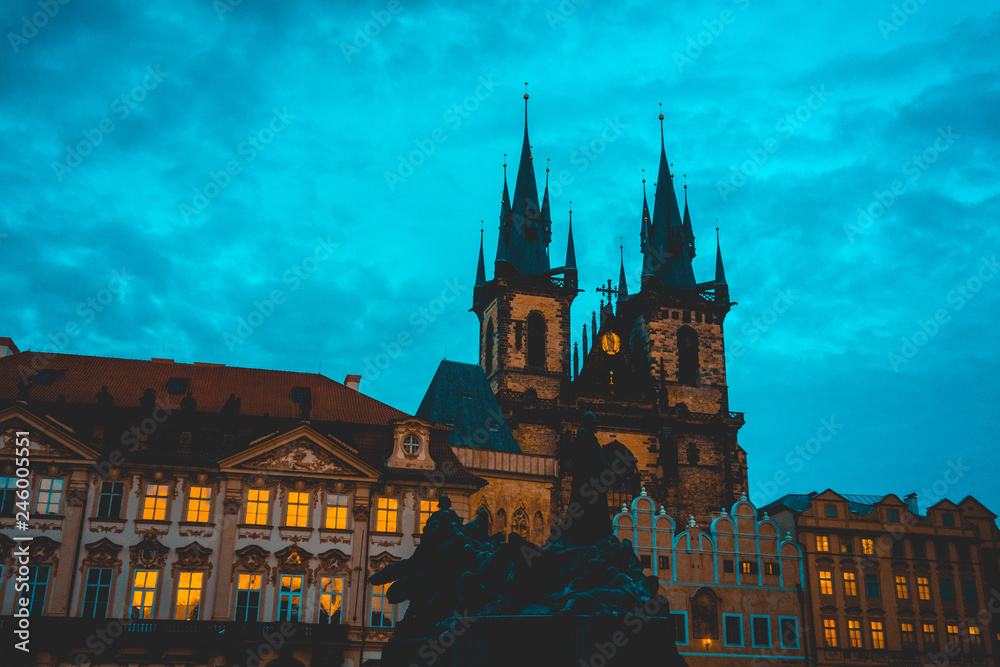 Fototapeta premium dome at prague in the night