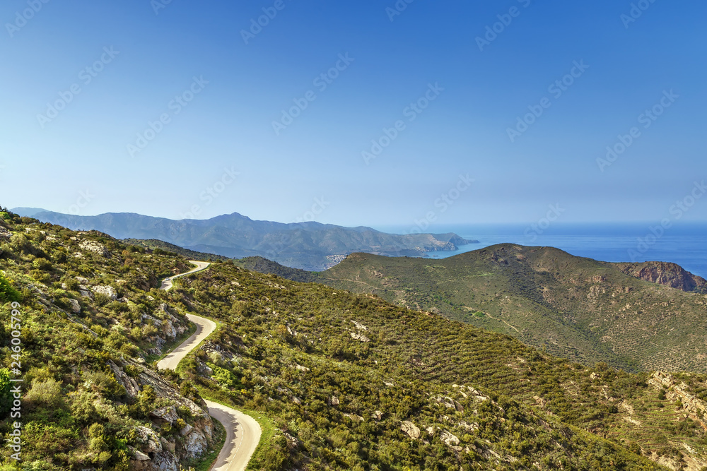 Mountain range Serra de Rodes, Spain