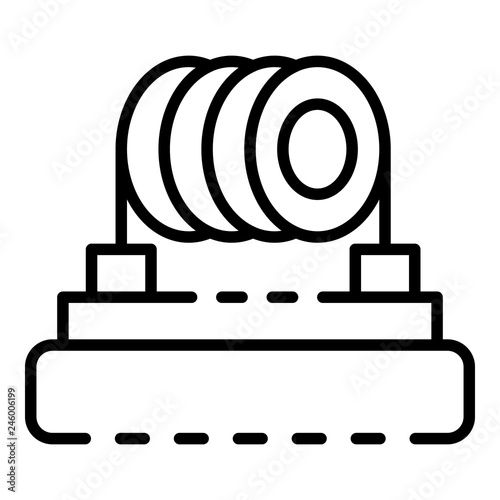 Heating coil cigarette icon. Outline heating coil cigarette vector icon for web design isolated on white background