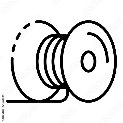 Metal cable coil icon. Outline metal cable coil vector icon for web design isolated on white background