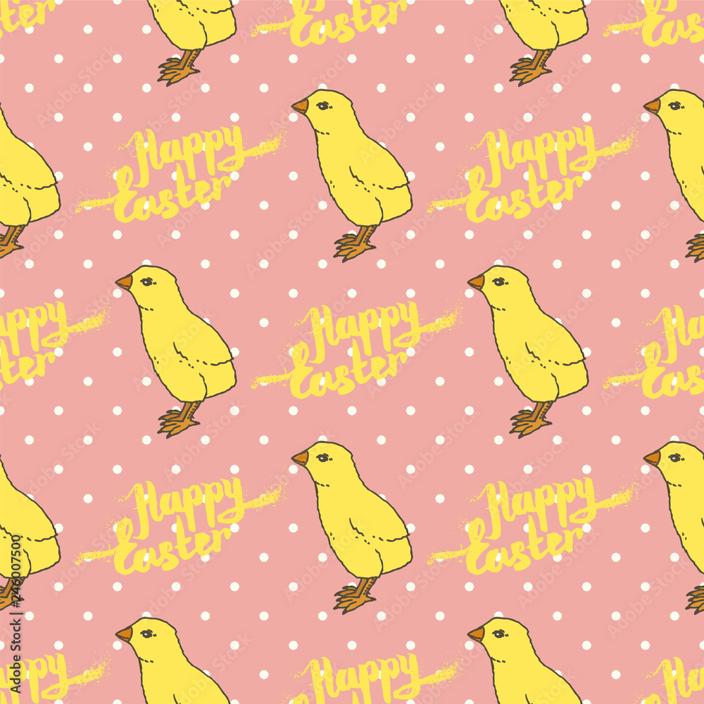 Happy Easter Seamless Pattern