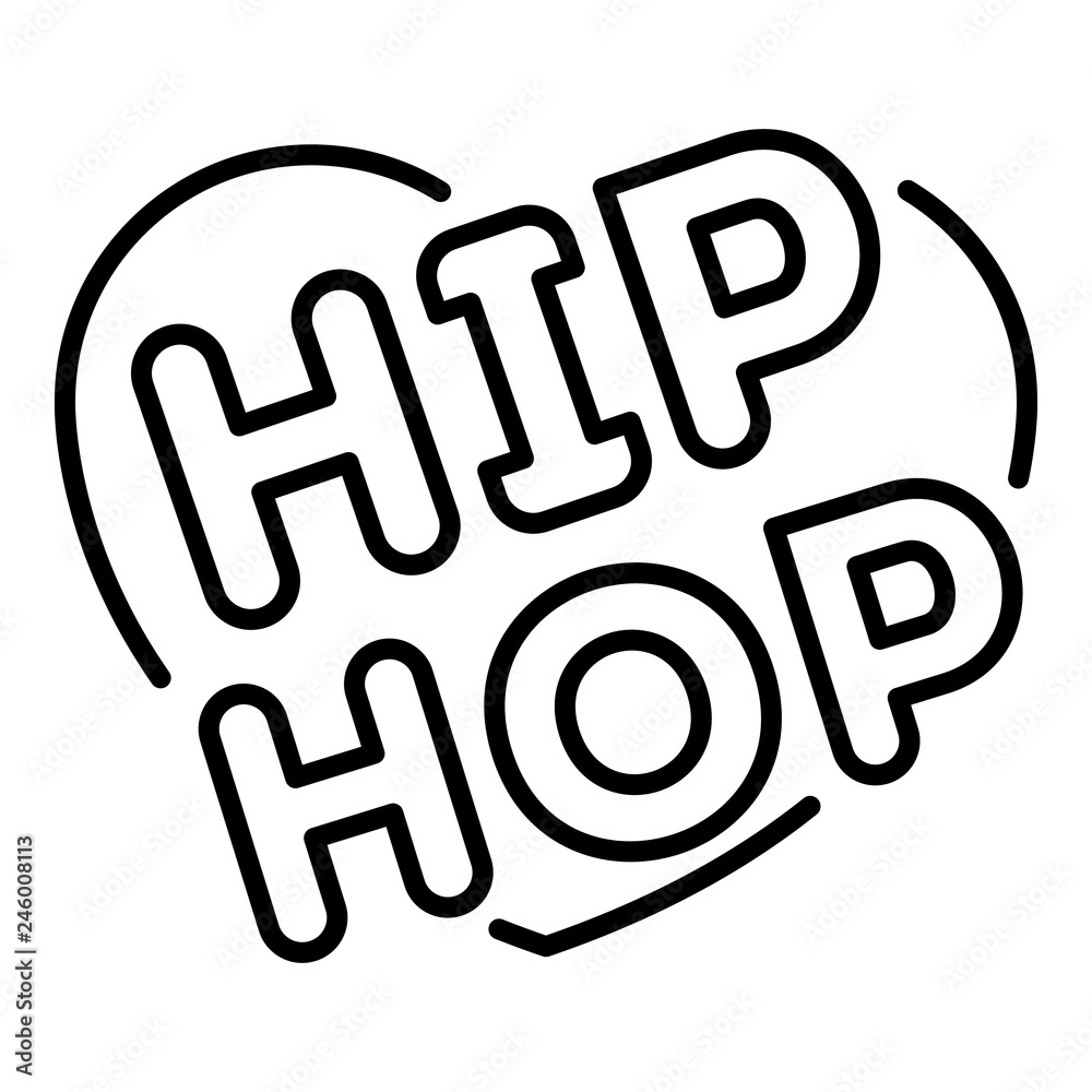 Love heart hip hop icon. Outline love heart hip hop vector icon for web design isolated on white background Love heart hip hop icon. Outline love heart hip hop vector icon for web design isolated on white background
