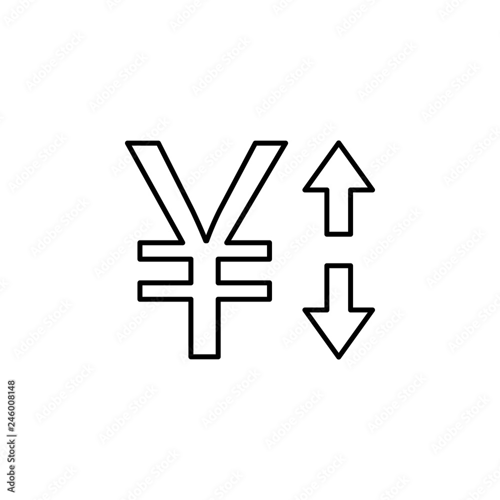 yuan, arrow, up, down icon. Element of finance illustration. Signs and symbols icon can be used for web, logo, mobile app, UI, UX yuan, arrow, up, down icon. Element of finance illustration. Signs and symbols icon can be used for web, logo, mobile app, UI, UX