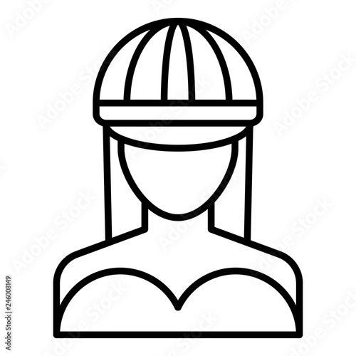 Hip hop girl icon. Outline hip hop girl vector icon for web design isolated on white background