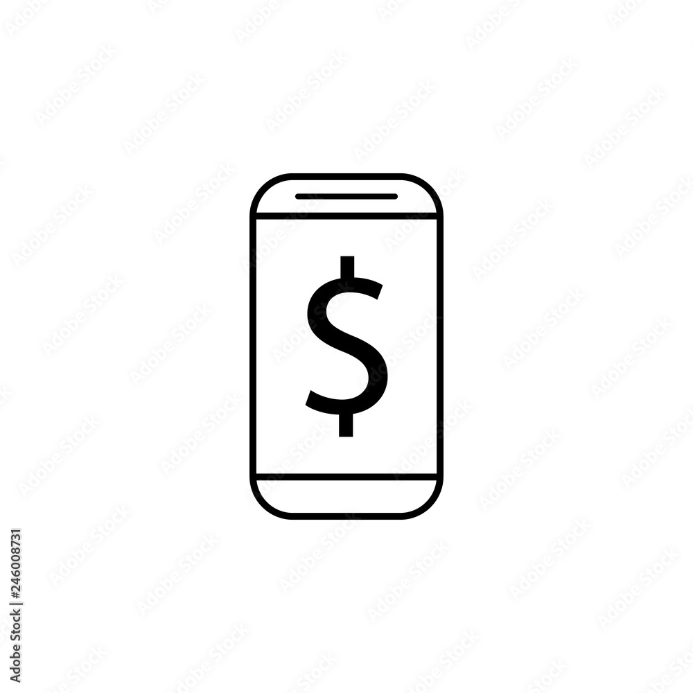 smartphone, dollar icon. Element of finance illustration. Signs and symbols icon can be used for web, logo, mobile app, UI, UX smartphone, dollar icon. Element of finance illustration. Signs and symbols icon can be used for web, logo, mobile app, UI, UX