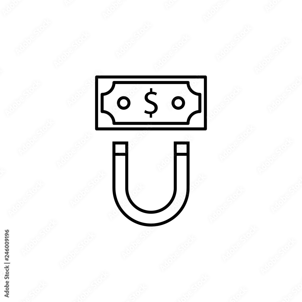 magnet, bill, dollar icon. Element of finance illustration. Signs and symbols icon can be used for web, logo, mobile app, UI, UX