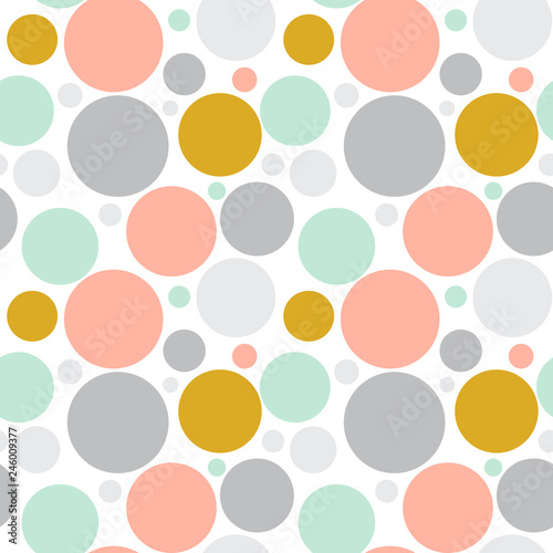 Seamless abstract background with dots, circles. Messy infinity dotted geometric pattern. Vector illustration. 