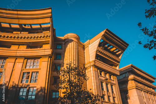 Architectural detail of a neoclassical building photo