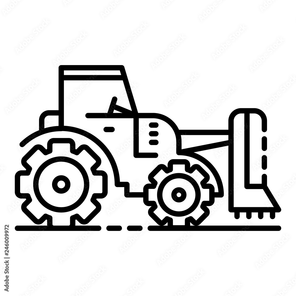 Fototapeta premium Tractor grass cutter icon. Outline tractor grass cutter vector icon for web design isolated on white background