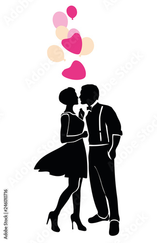 Couple with  balloons