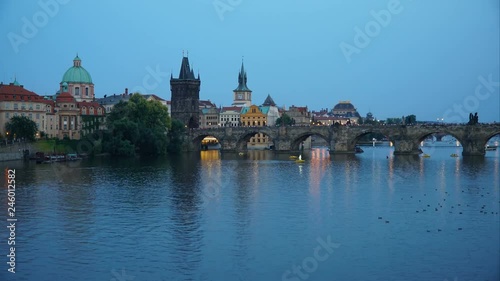 Evening timelapse of Charles Bridge