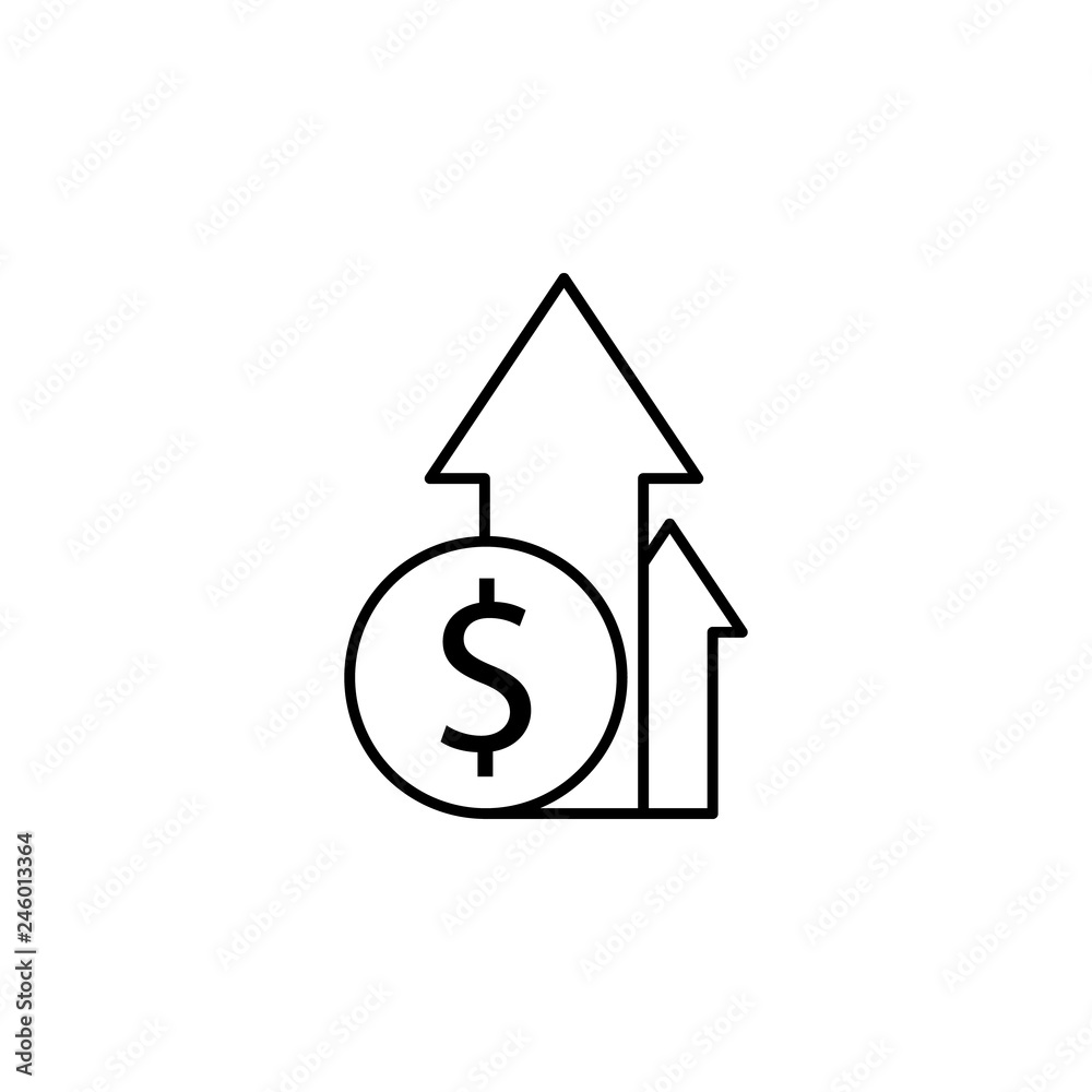 arrow, up, dollar icon. Element of finance illustration. Signs and symbols icon can be used for web, logo, mobile app, UI, UX arrow, up, dollar icon. Element of finance illustration. Signs and symbols icon can be used for web, logo, mobile app, UI, UX