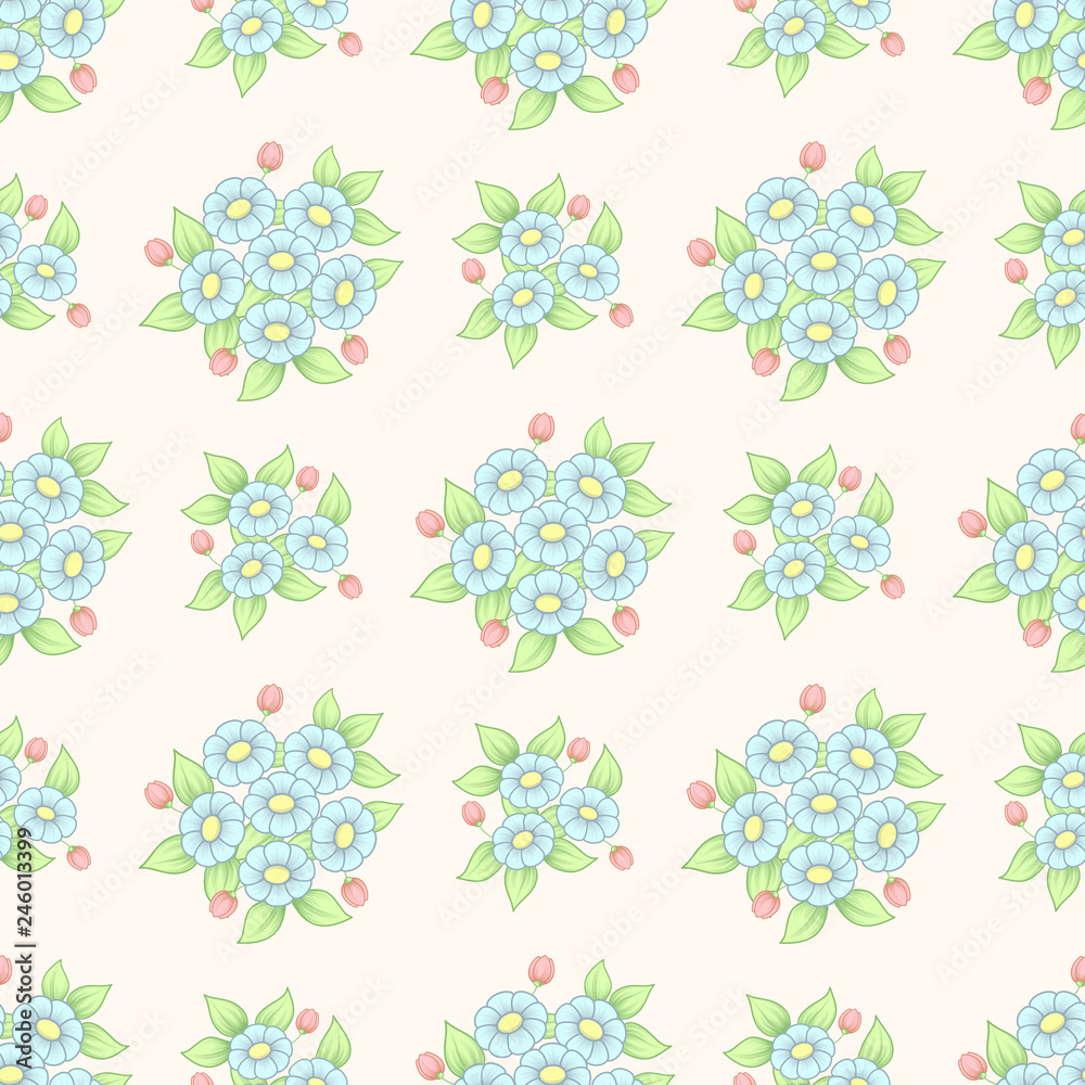 Seamless pastel flowers wallpaper