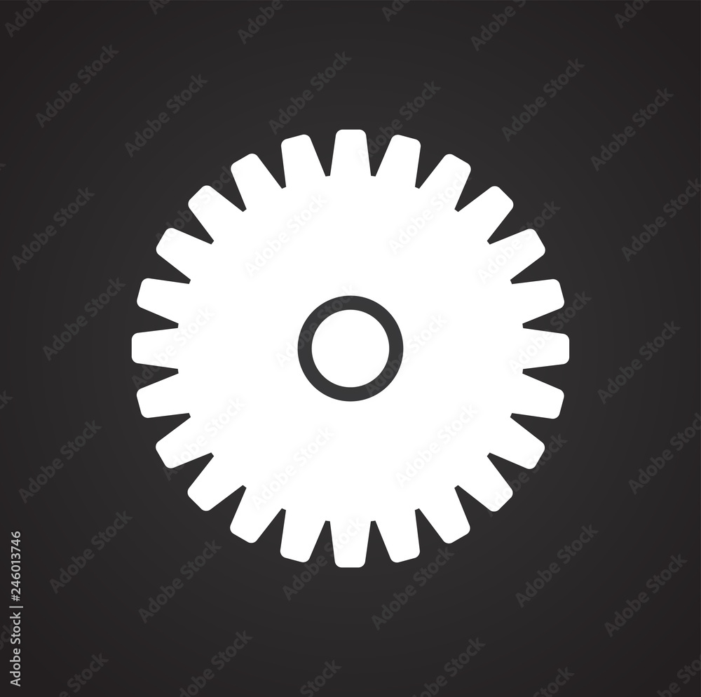 Gear icon on black background for graphic and web design, Modern simple vector sign. Internet concept. Trendy symbol for website design web button or mobile app Gear icon on black background for graphic and web design, Modern simple vector sign. Internet concept. Trendy symbol for website design web button or mobile app