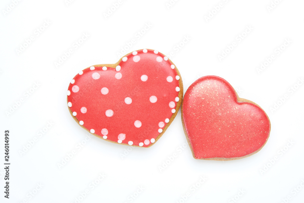 Valentine day cookies isolated on white background Valentine day cookies isolated on white background