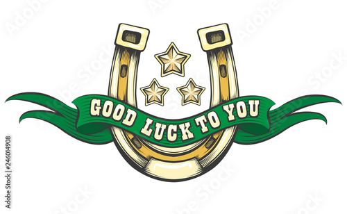 Good Luck Horse Shoe Emblem