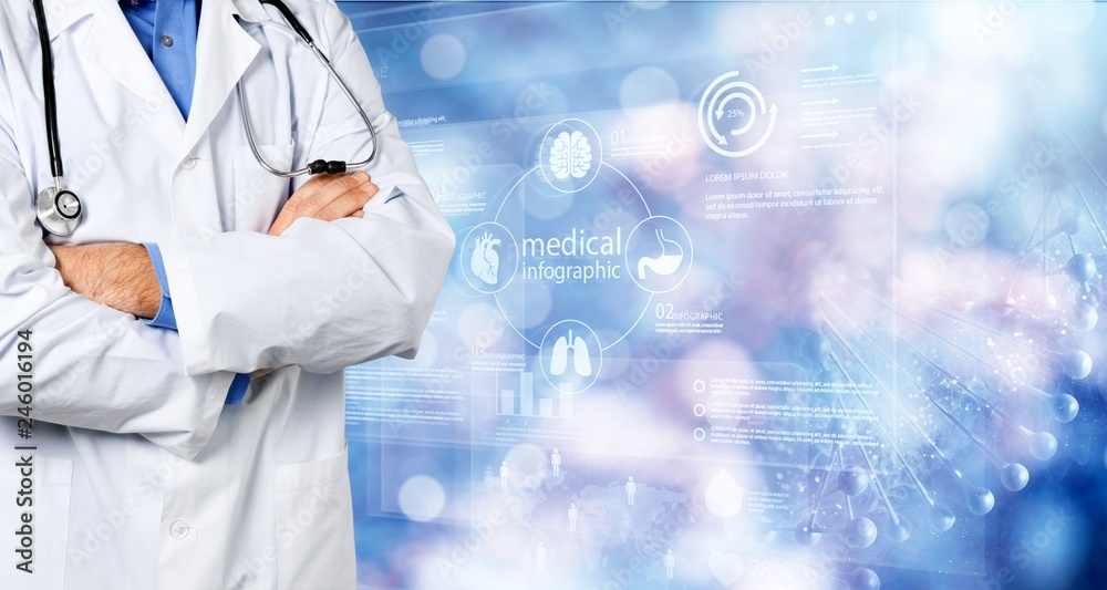 Portrait of doctor with stethoscope on blurred background Portrait of doctor with stethoscope on blurred background