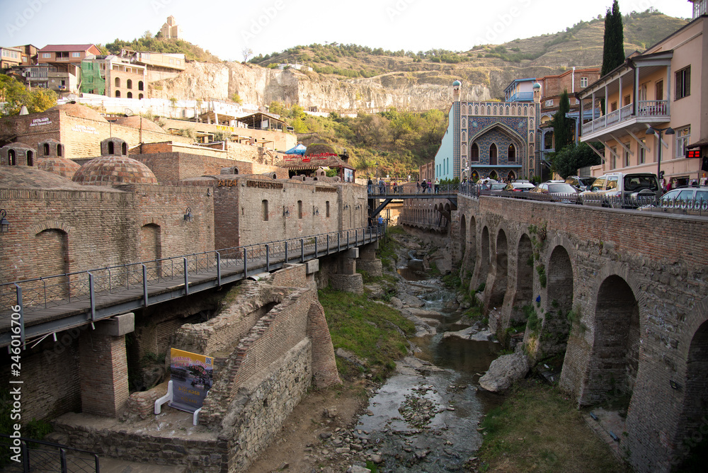 Tbilisi Georgia view of the sulfur baths.