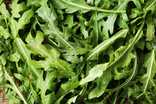 Background of green arugula leafs