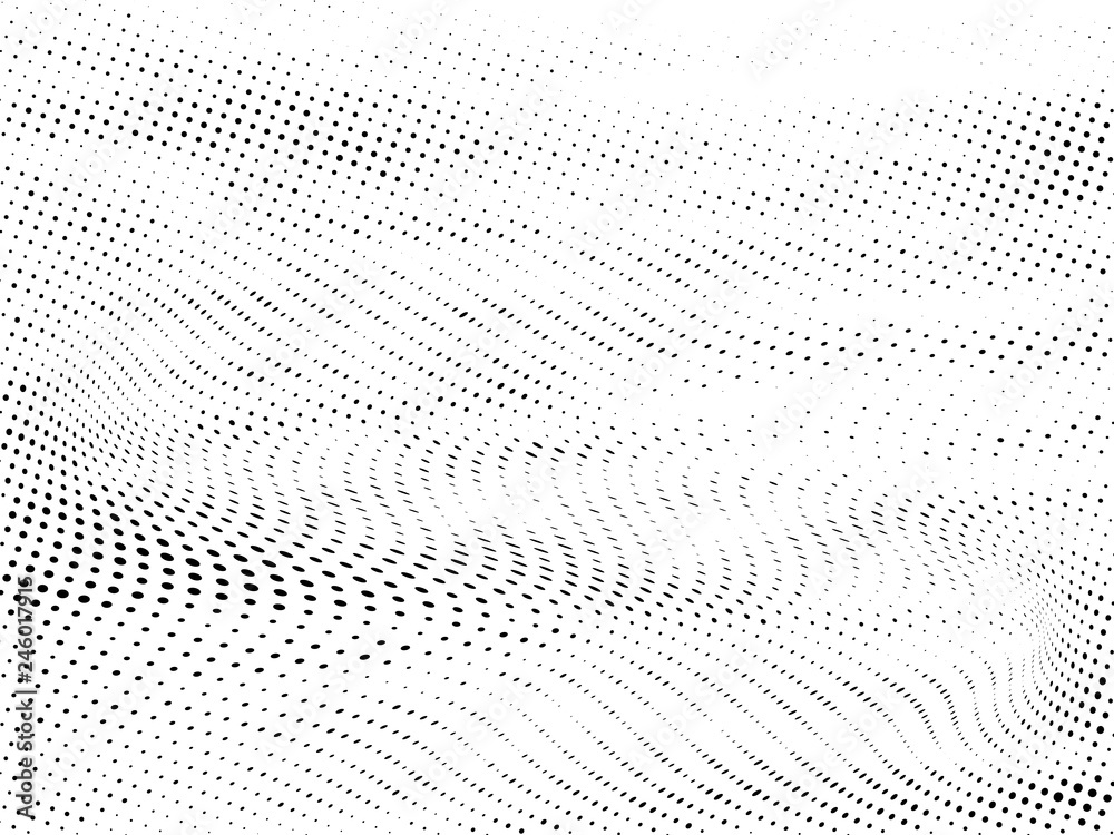 Abstract Halftone gradient dots background. Black white grunge texture. Pop Art circle comic pattern. Polka dots wave ornament vector pattern. Template for presentation flyer, business cards, stickers Abstract Halftone gradient dots background. Black white grunge texture. Pop Art circle comic pattern. Polka dots wave ornament vector pattern. Template for presentation flyer, business cards, stickers
