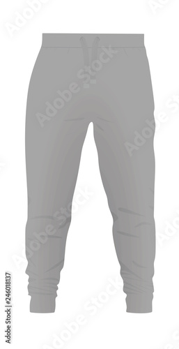 Grey tracksuit bottom. vector illustration