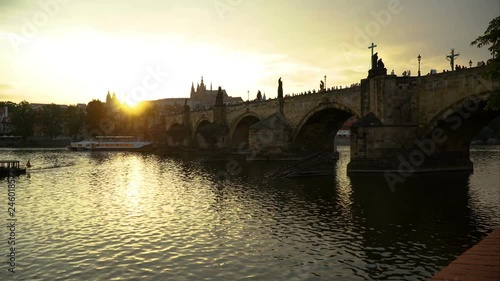 Sunset in Prague. Timelapse