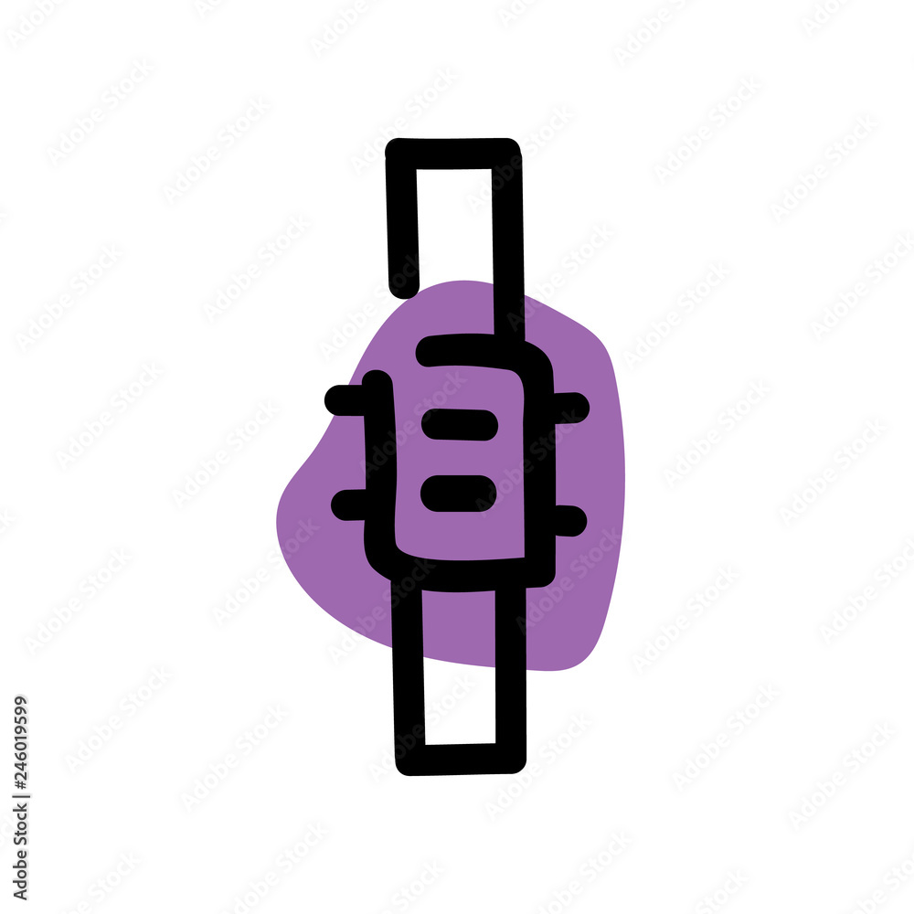 Wrist watch icon. Vector hand drawn line symbol Wrist watch icon. Vector hand drawn line symbol