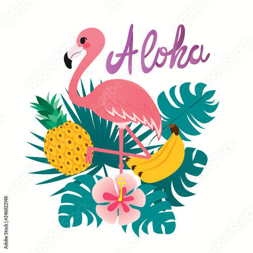 Aloha Flamingo Print Design