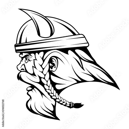 Head Viking warrior in comb...