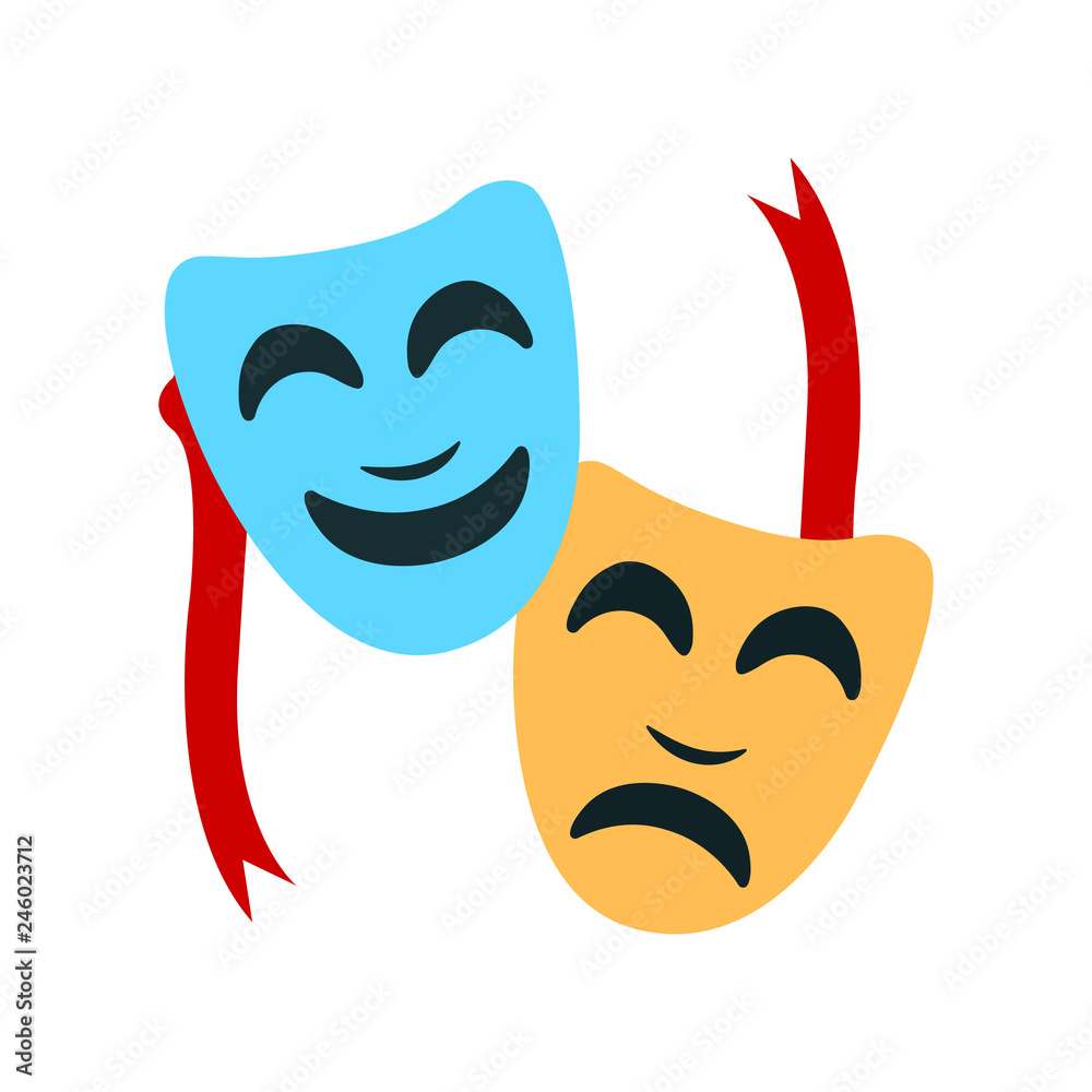 Besøg bedsteforældre Elastisk en gang Theater mask emoji vector Stock Vector | Adobe Stock