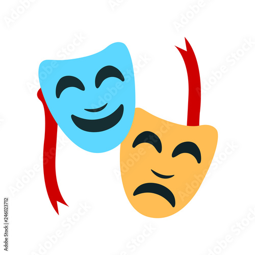 Theater mask emoji vector