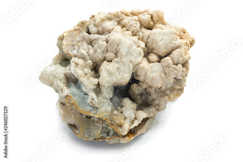 Concretion of minerals with small cavities inside photo