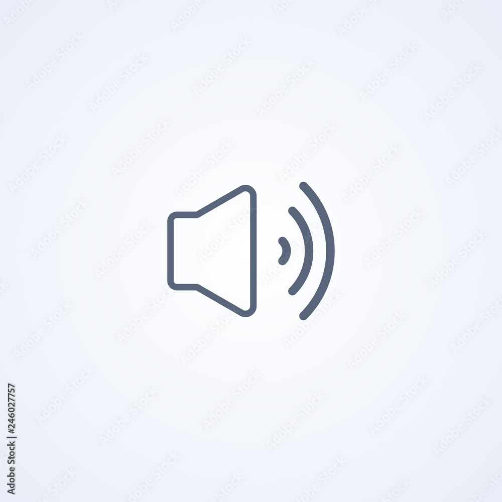 Sound volume, vector best gray line icon Sound volume, vector best gray line icon