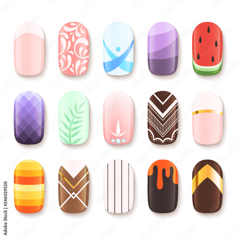 Color Nail Art Illustration Design Xd Design Clipart Vector, Acrylic Nail,  Acrylic Nail Clipart, Cartoon Acrylic Nail PNG and Vector with Transparent  Background for Free Download