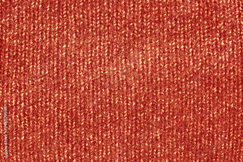 Red sweater texure close up background