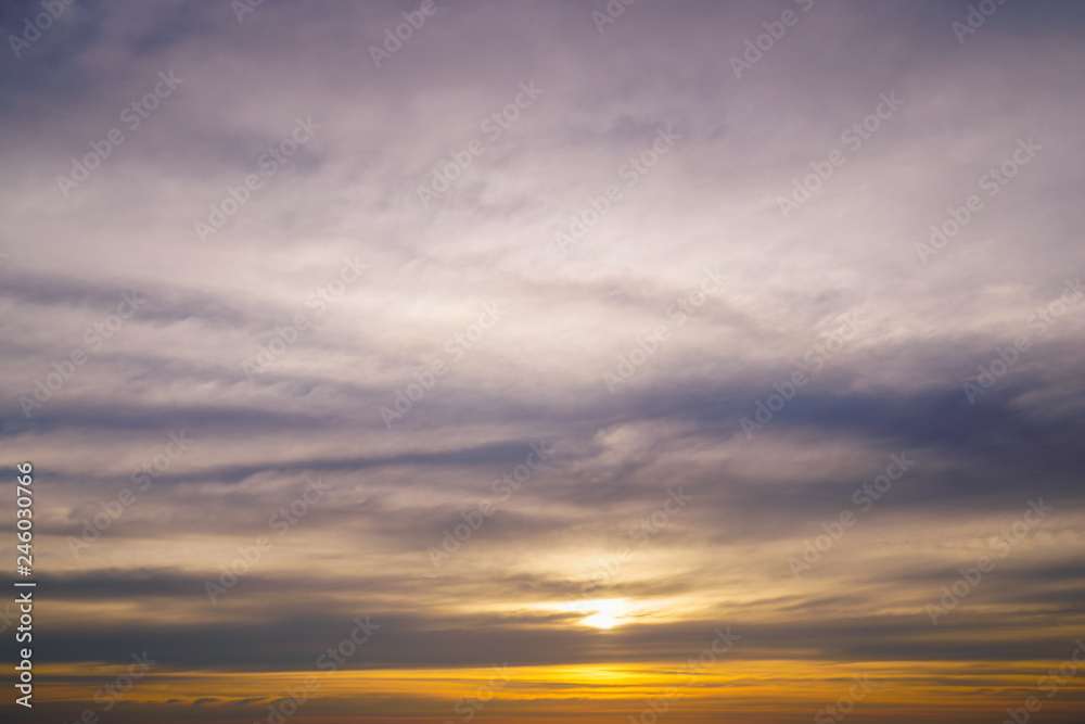 Sunset Sky Background on the beach in summer