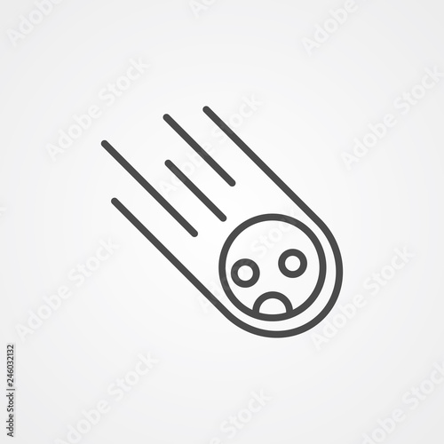 Asteroid vector icon sign symbol