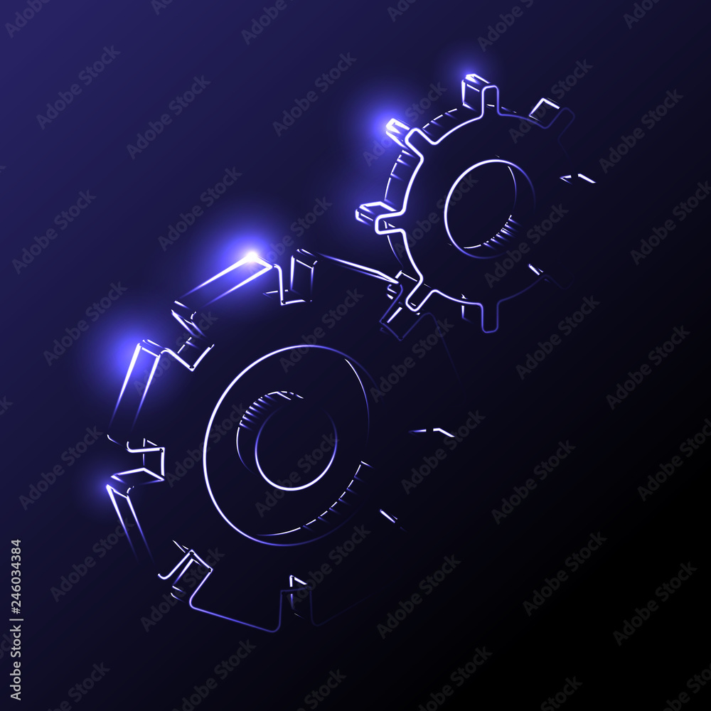 Fototapeta premium 3d vector illustration of gears, cogwheels or cogs