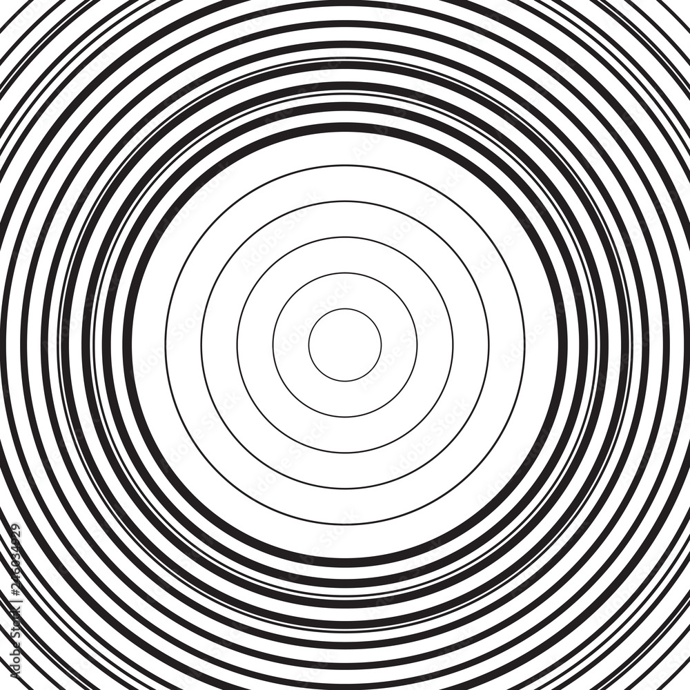 Black and white concentric line circle background or ripple effect Black and white concentric line circle background or ripple effect