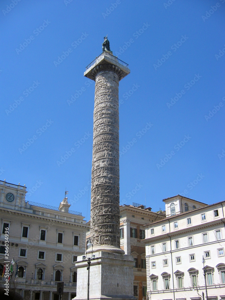 Trajan's Column, Rome, Italy. This building  tells the story of how the Romans conquered Dacia