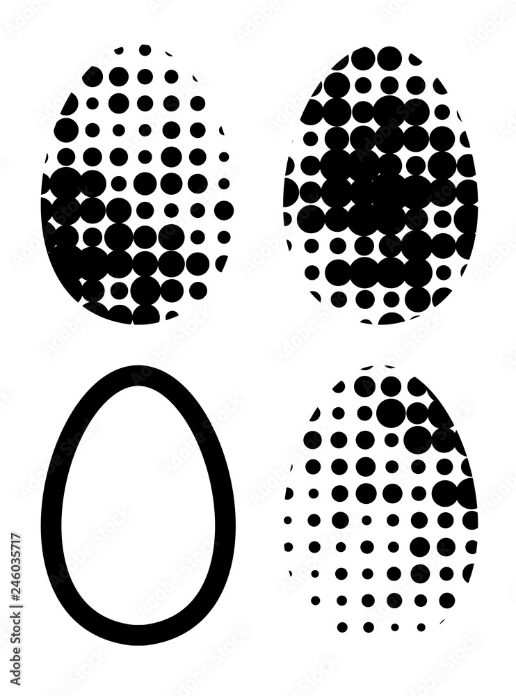 Eggs icons set for happy Easter greeting card design