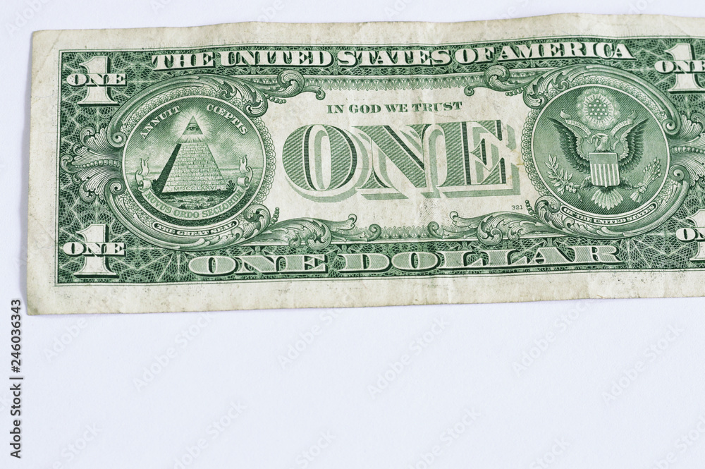 one dollar bill on white surface one dollar bill on white surface