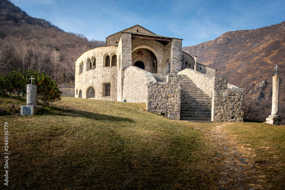 Panoramic view of the Abbey of Saint Peter in Civate