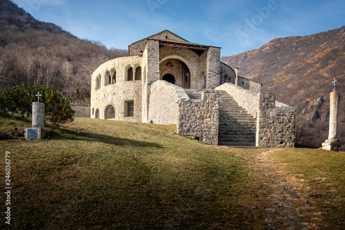 Panoramic view of the Abbey of Saint Peter in Civate photo