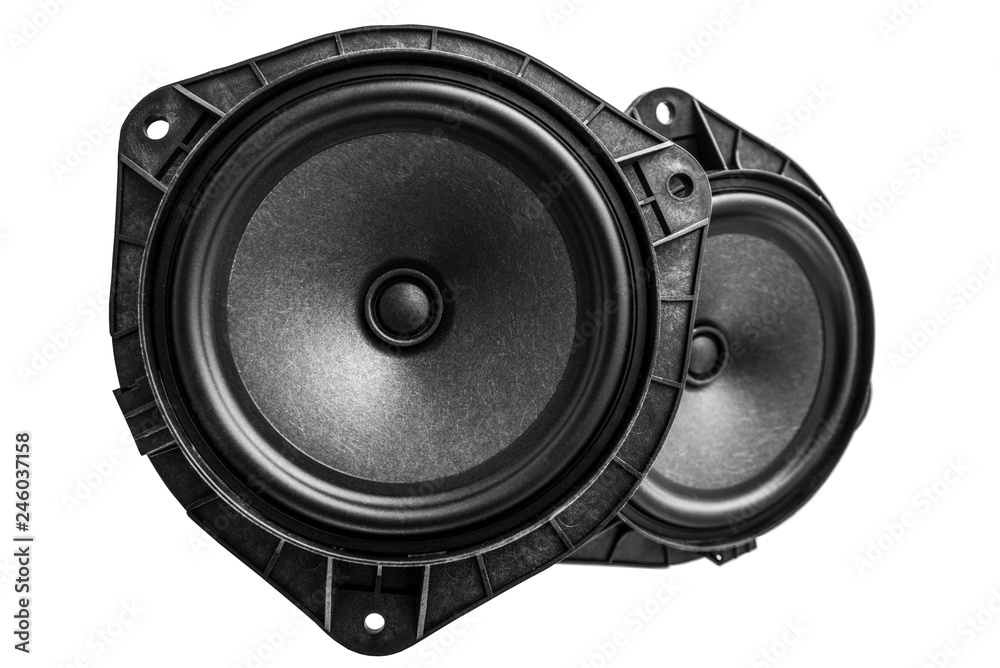 car acoustic speaker isolated on white background car acoustic speaker isolated on white background